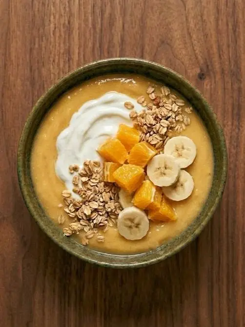 Smoothie bowl de naranja y plátano