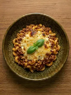 Macarrones con carne a la boloñesa