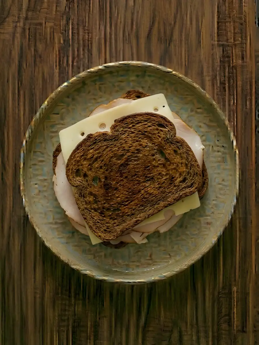 Foto de Tostada de centeno con pavo y queso
