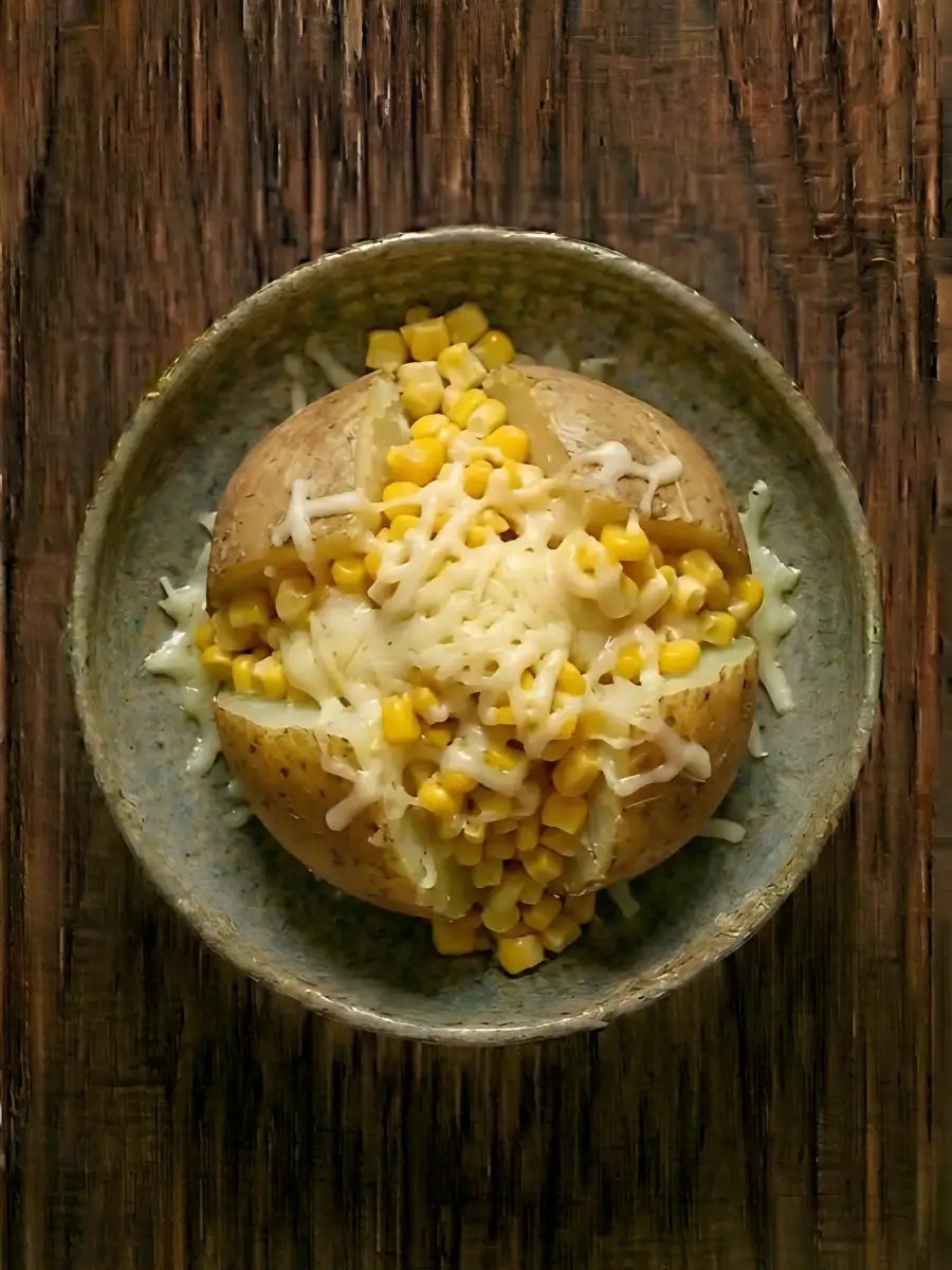 Foto de Patata rellena de queso y maíz al microondas