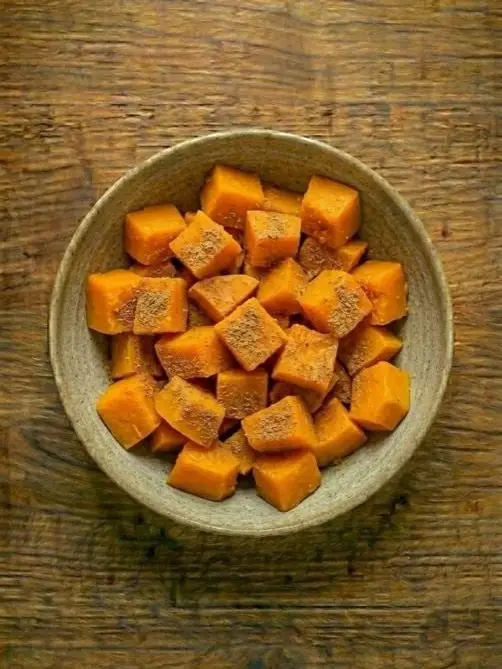 Calabaza al vapor en microondas