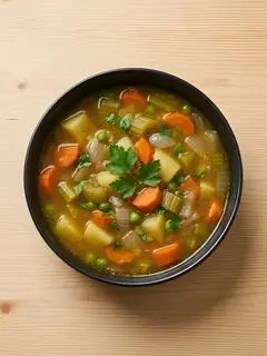 Sopa de verduras con caldo casero