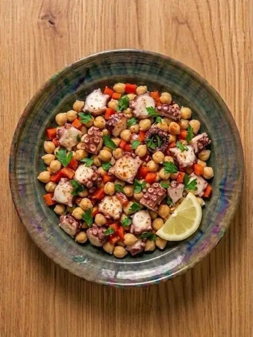 Ensalada de pulpo y garbanzos