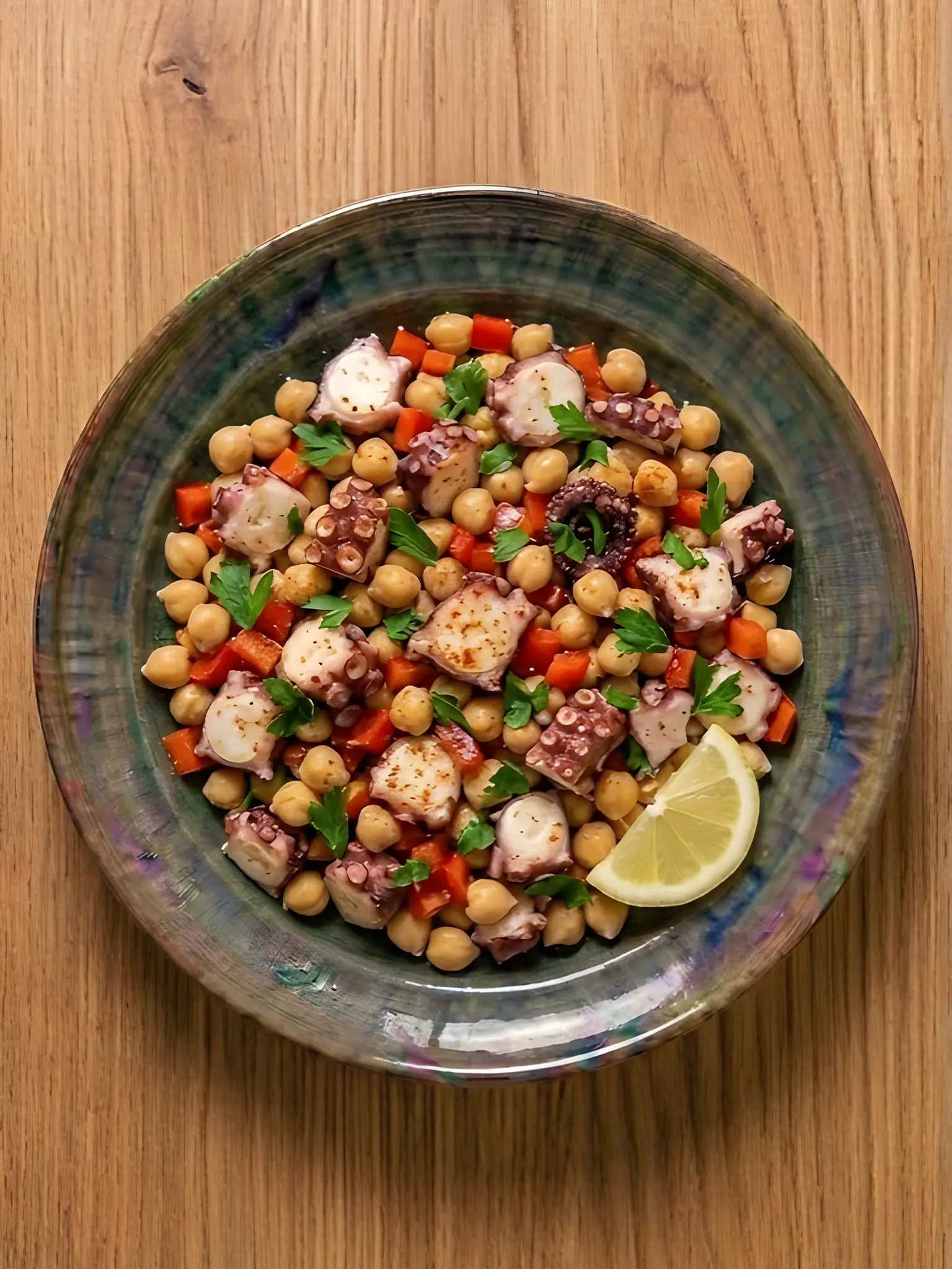 Ensalada de pulpo y garbanzos