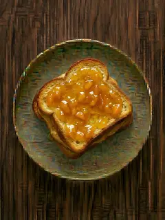 Tostada de pan brioche con mermelada de albaricoque