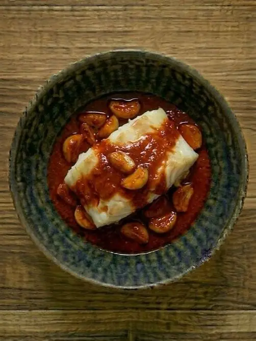 Bacalao desalado a la vizcaina rapida