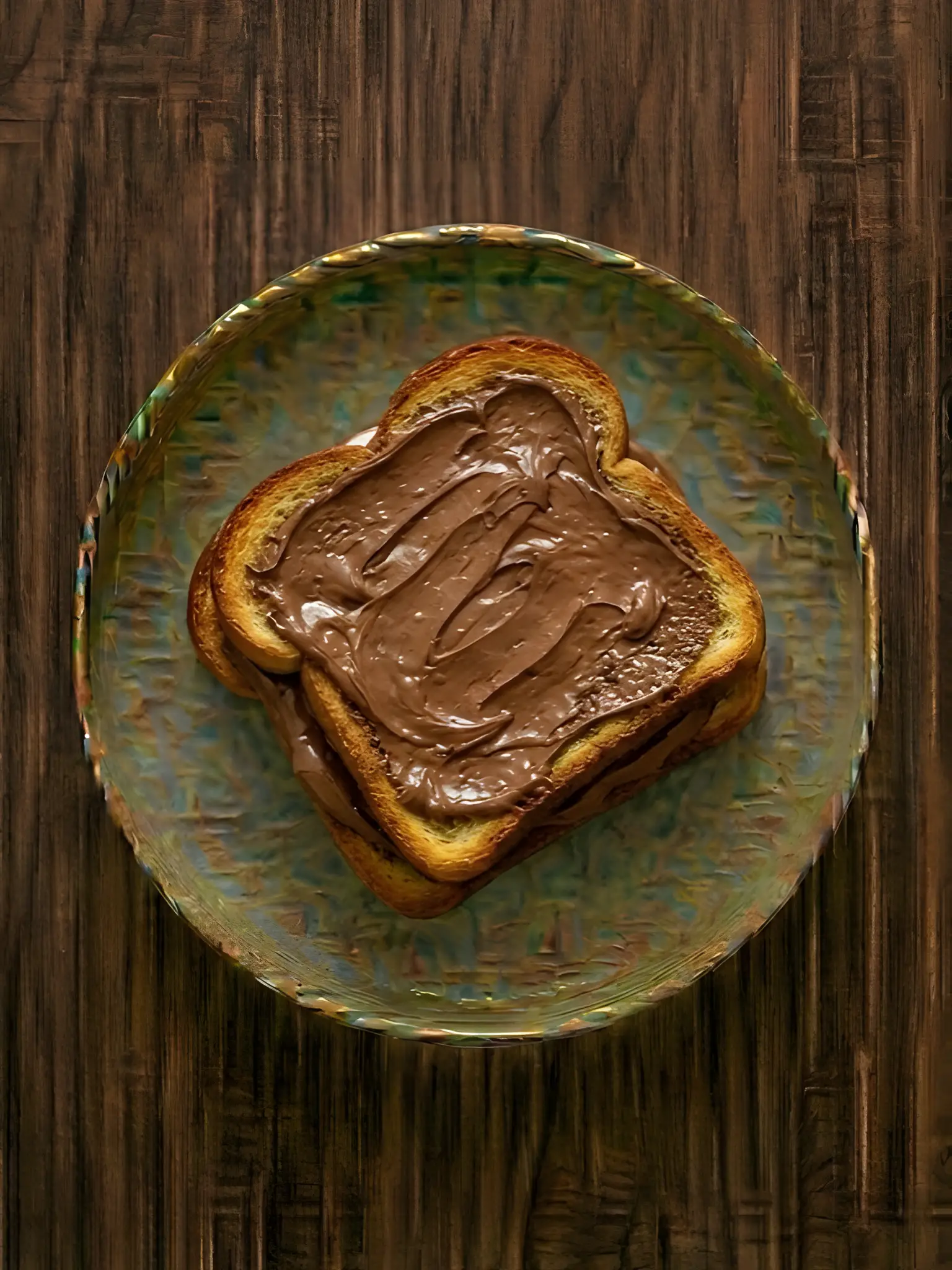 Tostada de pan brioche con crema de cacao