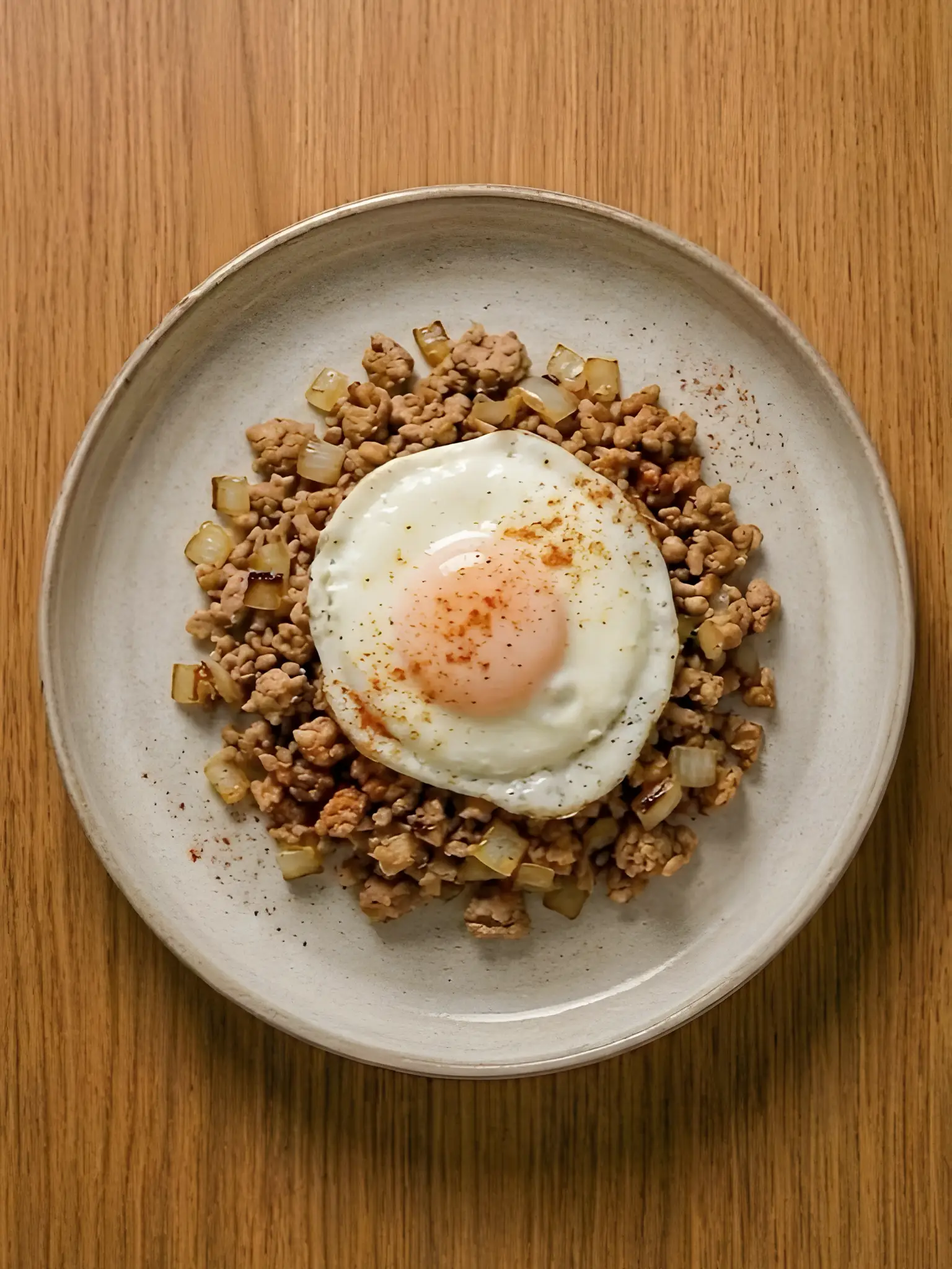 Picadillo de pavo con huevo