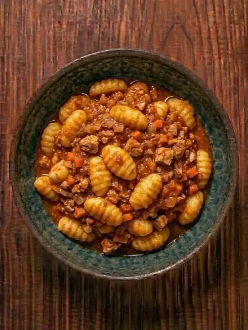 Ñoquis con boloñesa de pavo