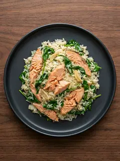 Arroz con ternera picada y champiñones