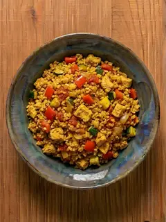 Bulgur con pavo y verduras al curry