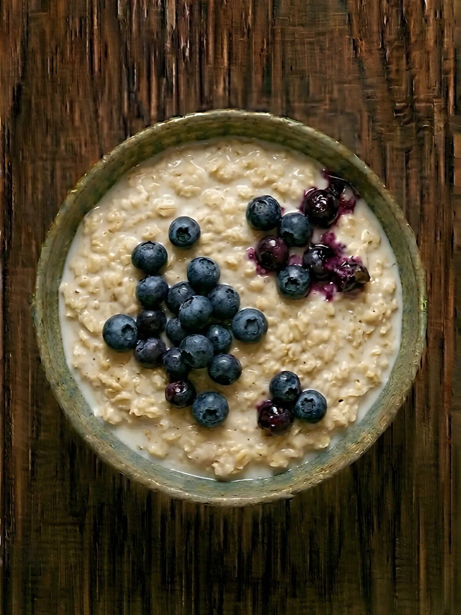 Porridge de avena con arándanos