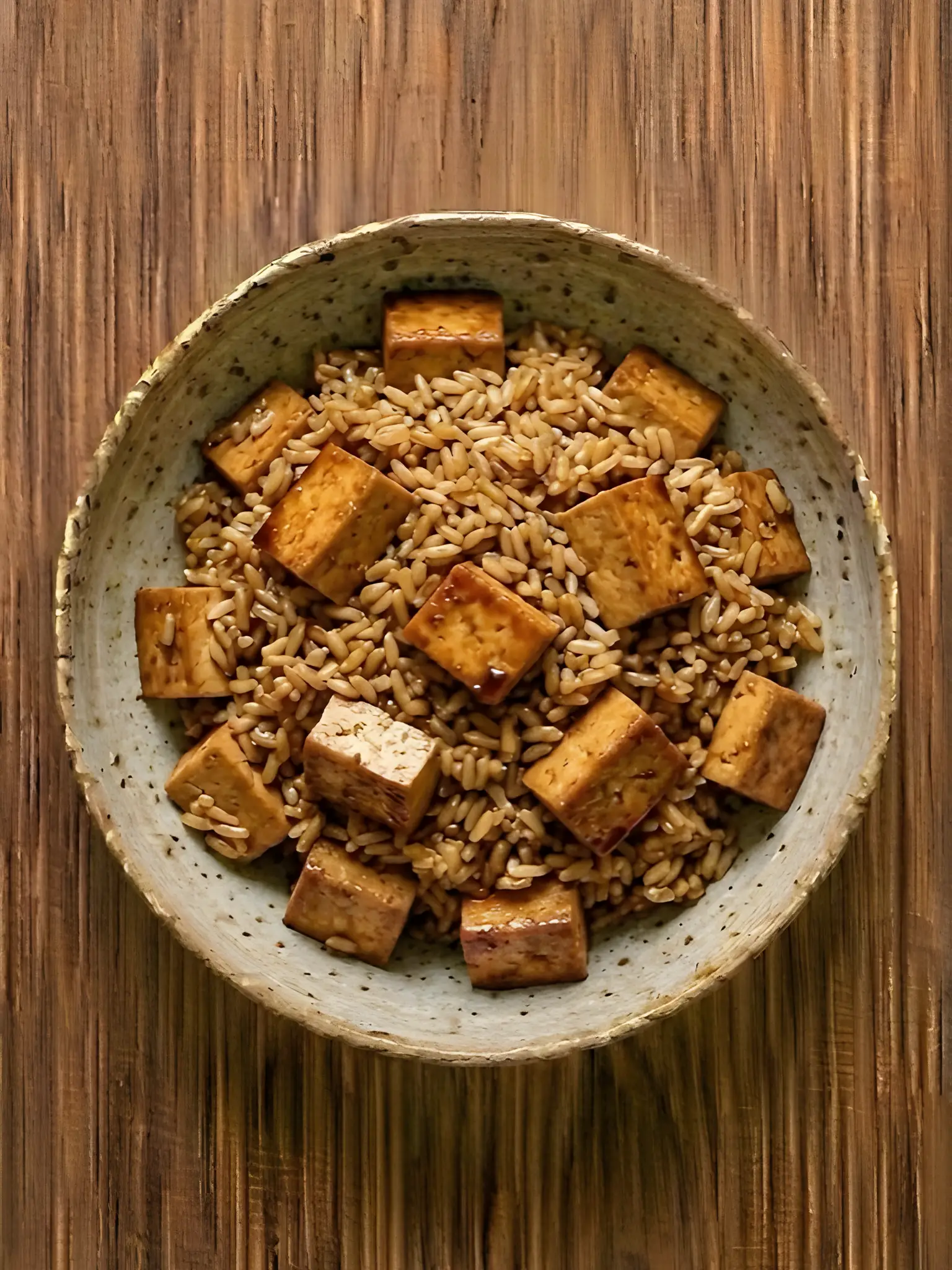 Arroz salteado con tofu y soja