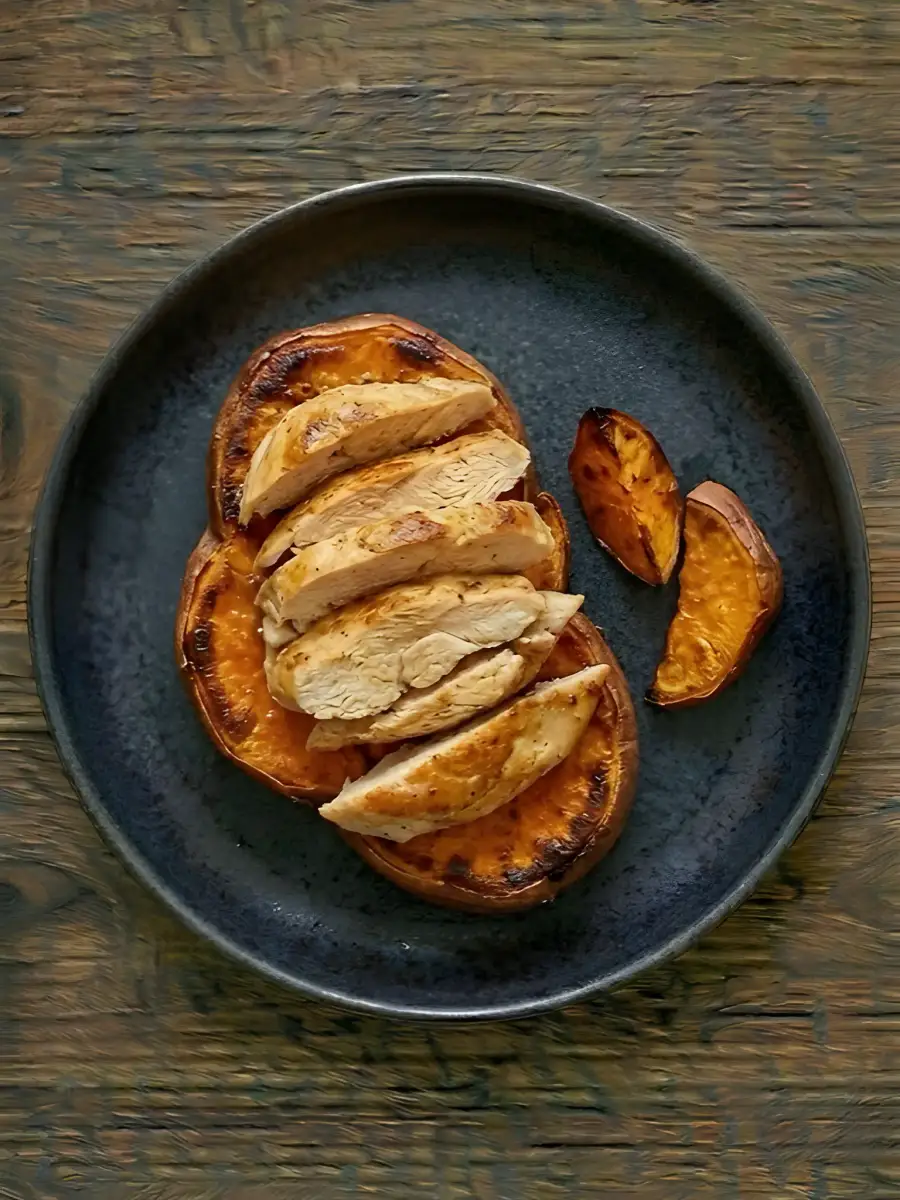 Foto de Boniato asado con pollo