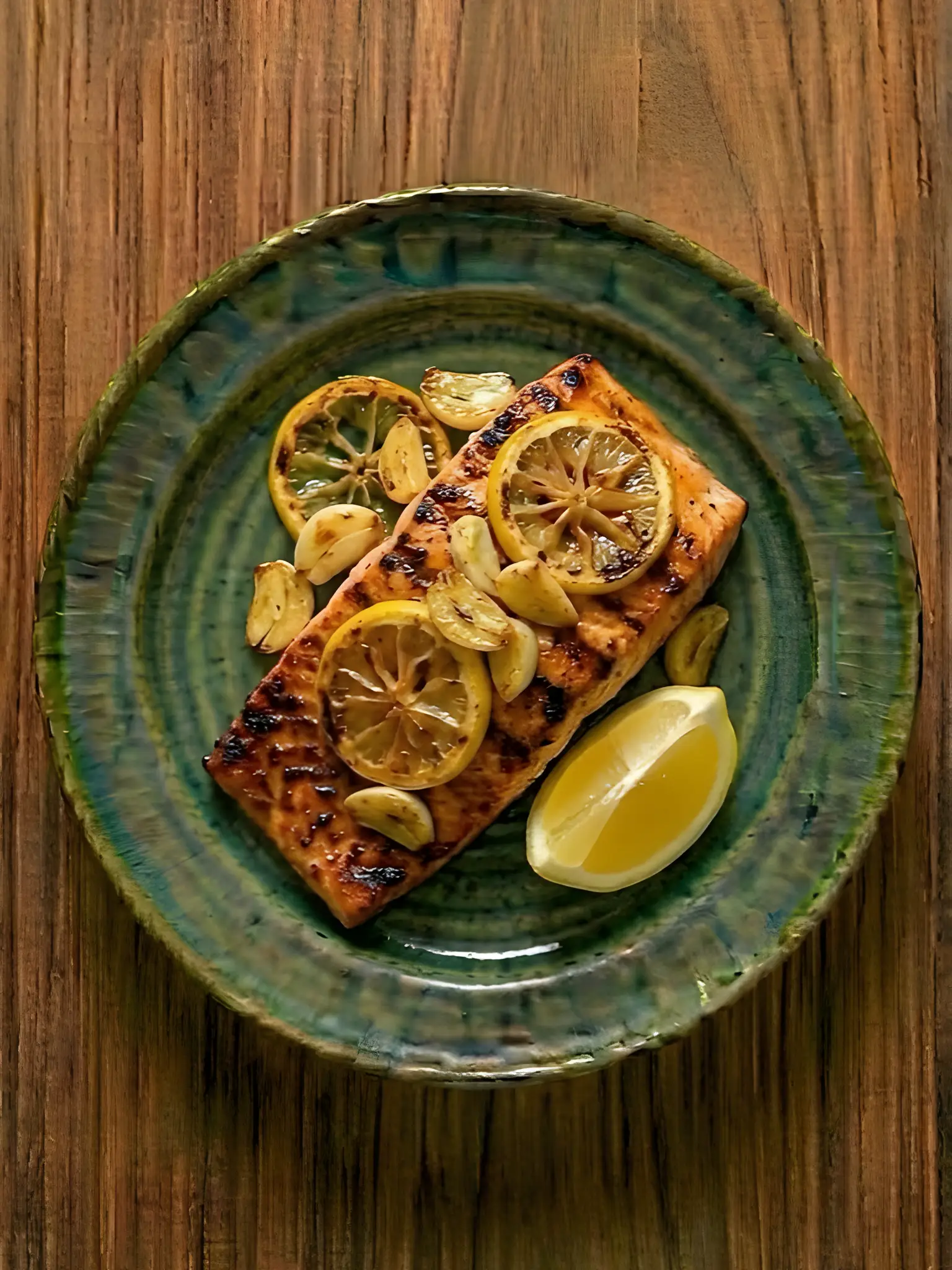 Salmon a la plancha con limon y ajo
