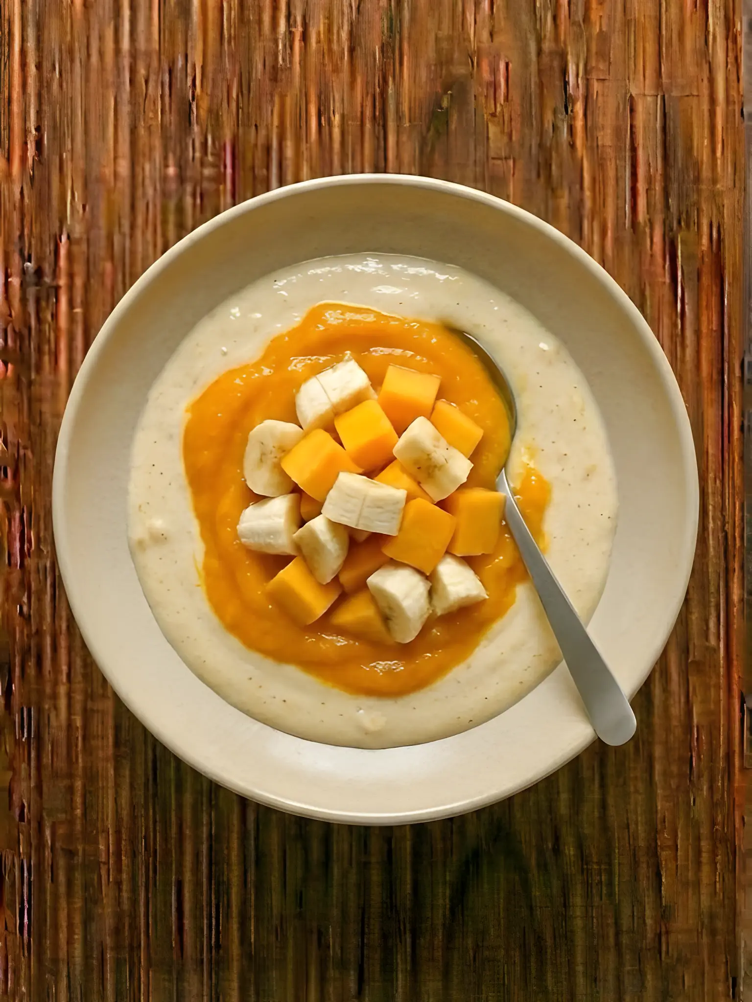 Batido de mango y plátano con leche
