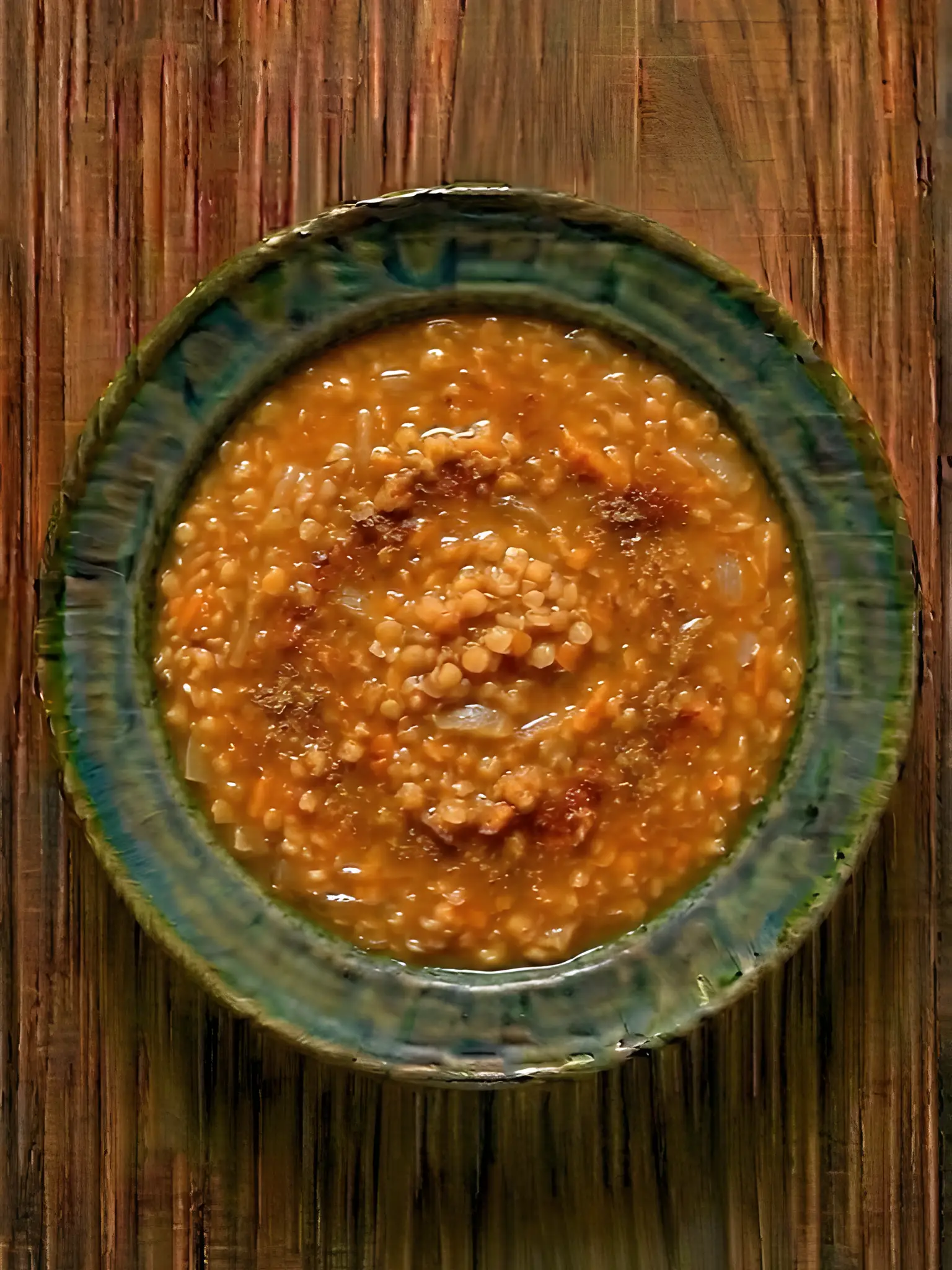 Sopa de lentejas rojas con comino