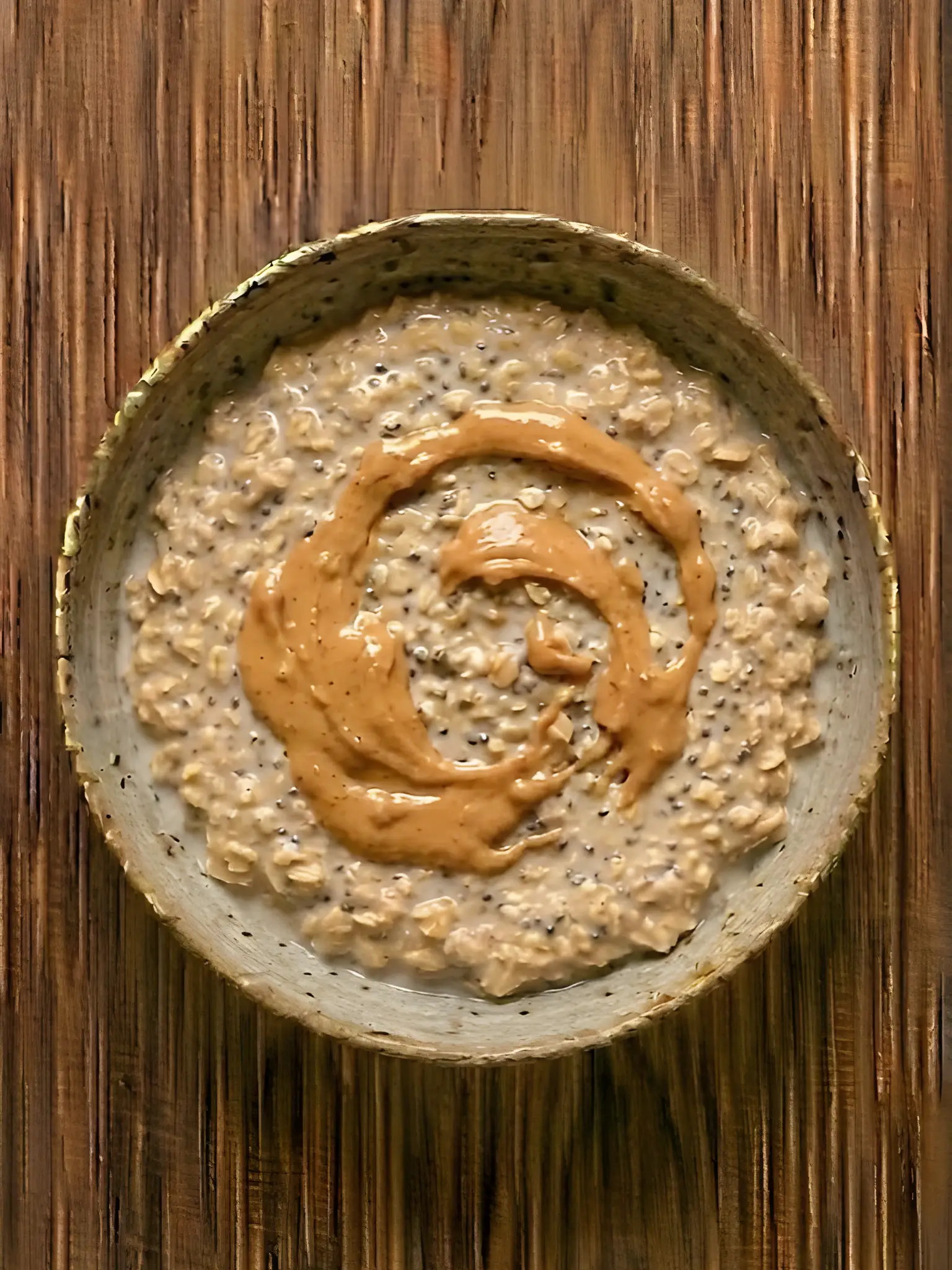 Avena remojada (overnight oats) con crema de cacahuete