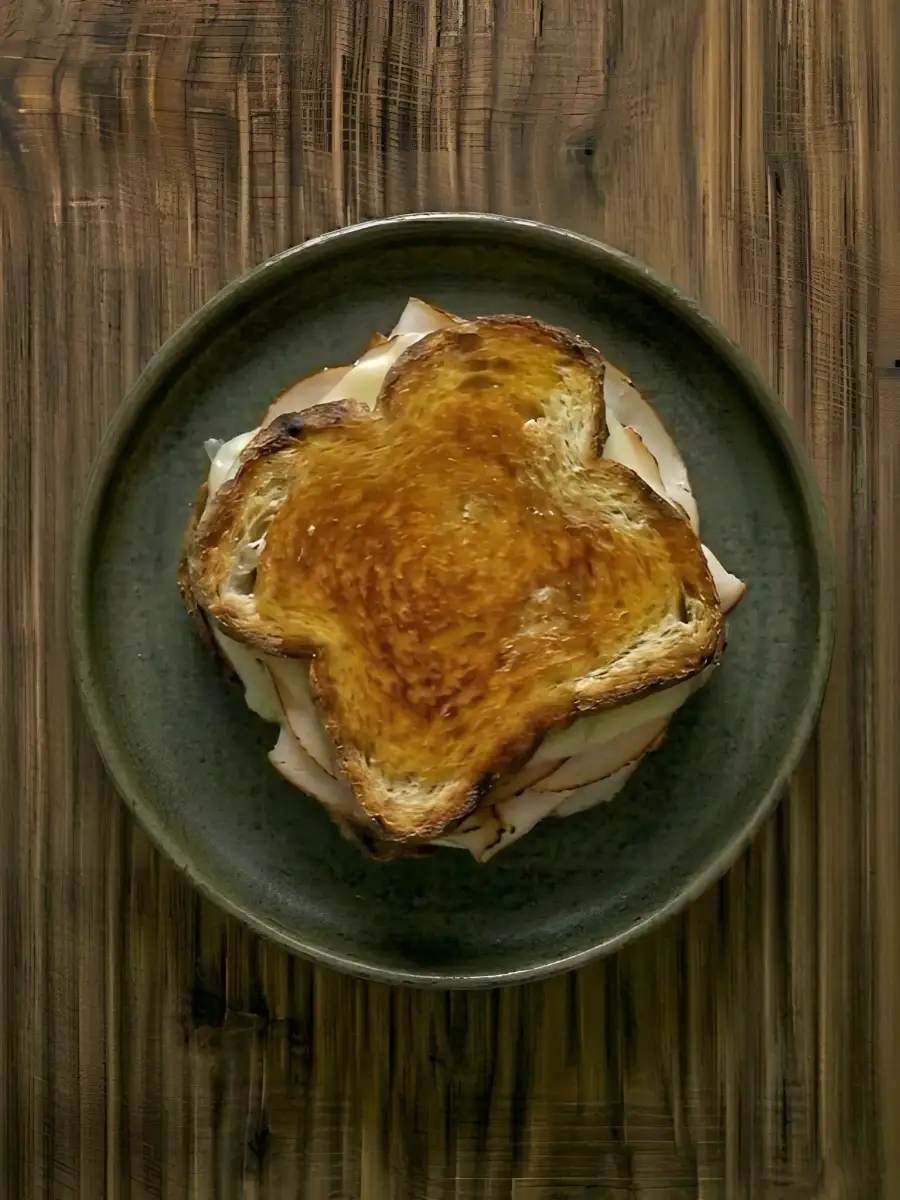 Foto de Tostada de pan de molde con pavo y queso
