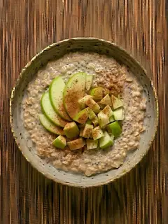 Avena remojada (overnight oats) con manzana y canela