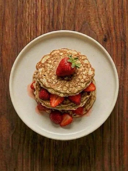 Tortitas de avena con fresas