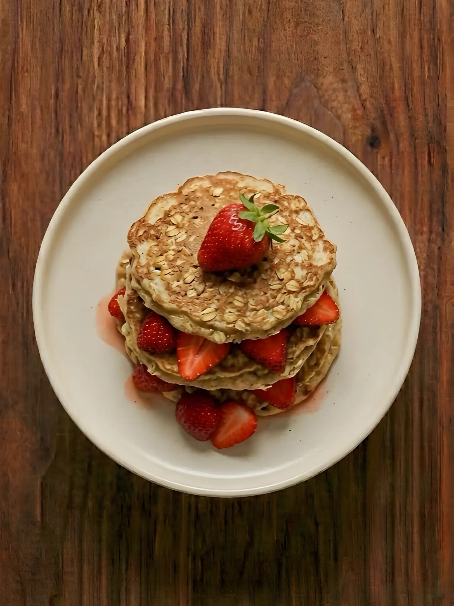 Tortitas de avena con fresas