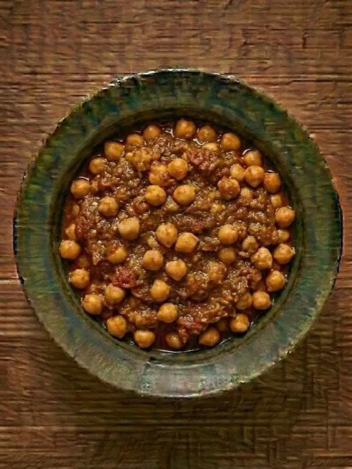 Garbanzos con tomate y comino al microondas