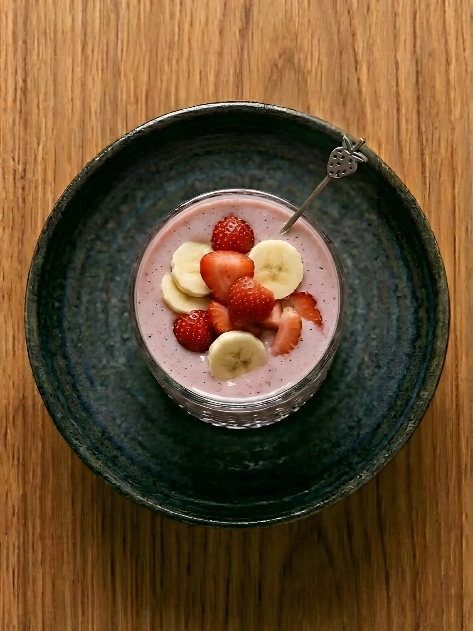 Batido de fresa y plátano con leche