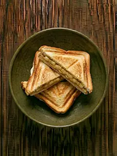 Sándwich de plátano y crema de cacahuete a la plancha