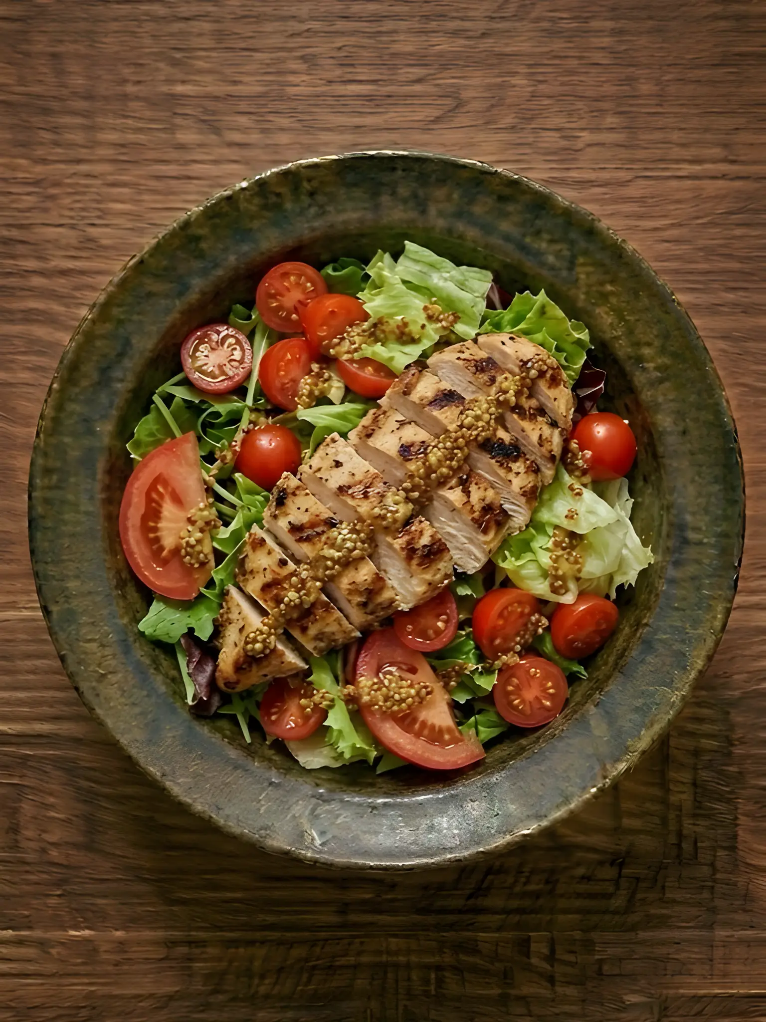 Ensalada de pollo a la plancha con tomate