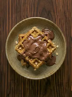 Gofres de avena con crema de cacao