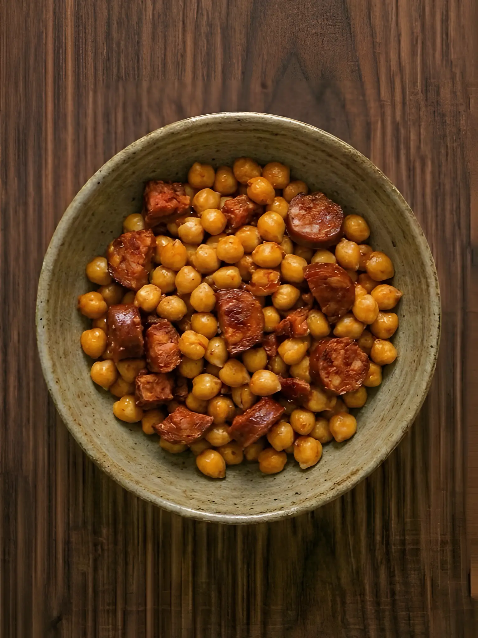 Garbanzos salteados con chorizo