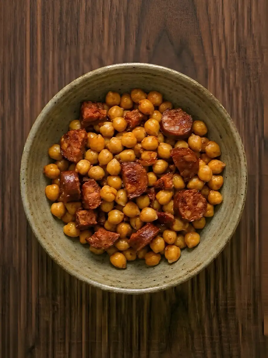 Foto de Garbanzos salteados con chorizo