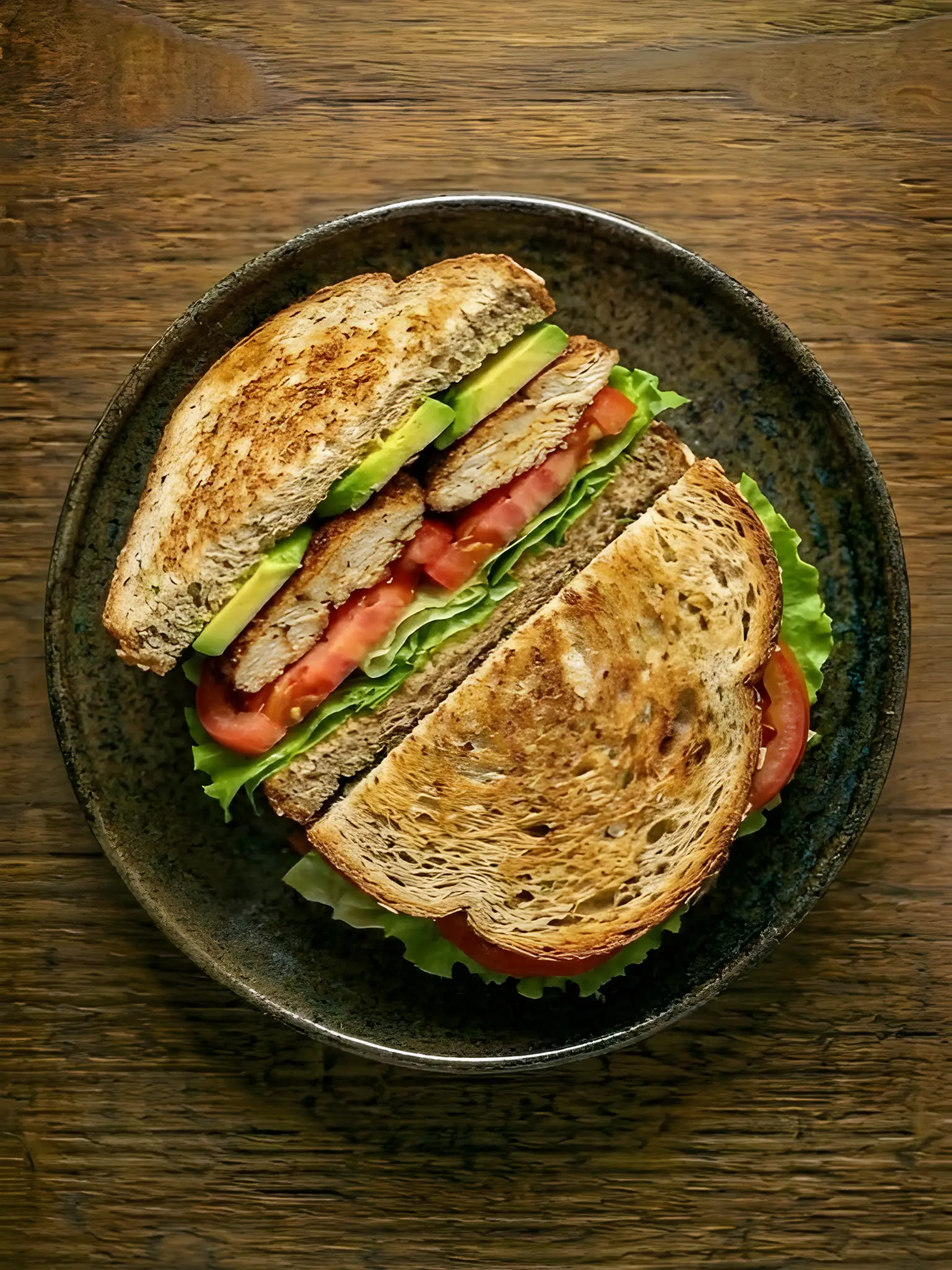 Sándwich de pollo y aguacate
