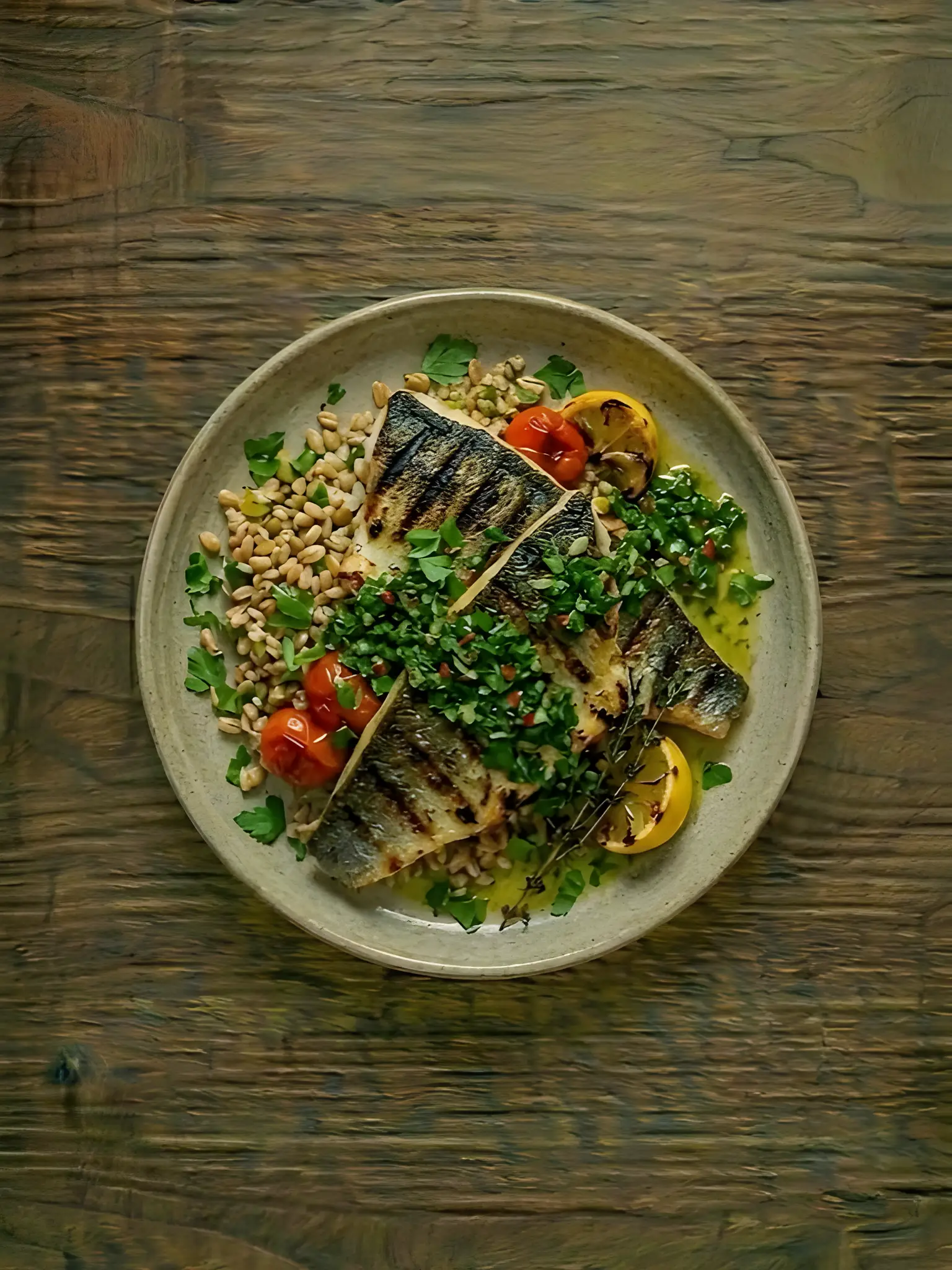 Lubina a la Plancha con Chimichurri