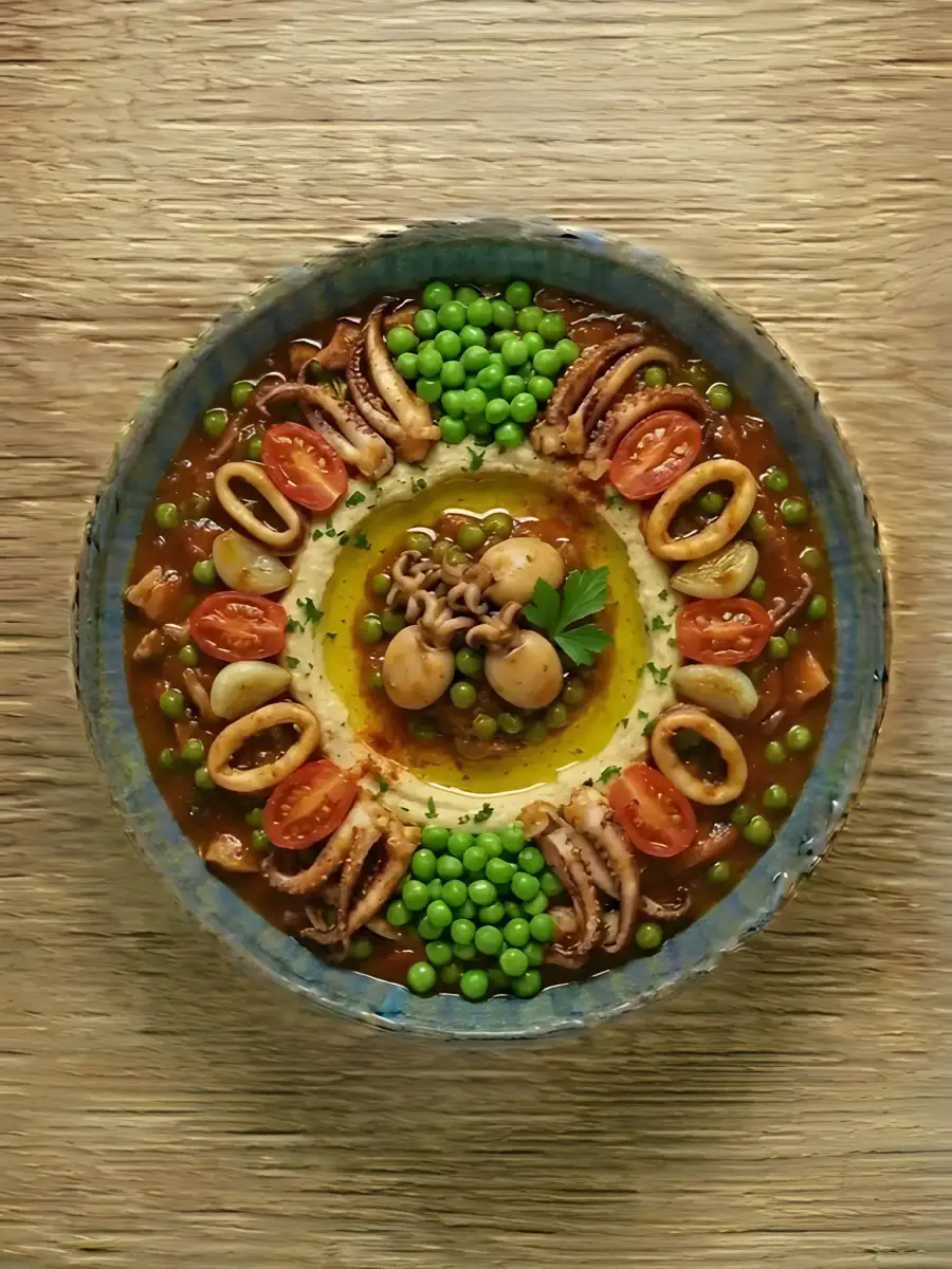 Foto de Sepia Guisada con Guisantes