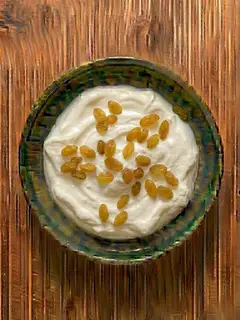 Yogur griego con pasas