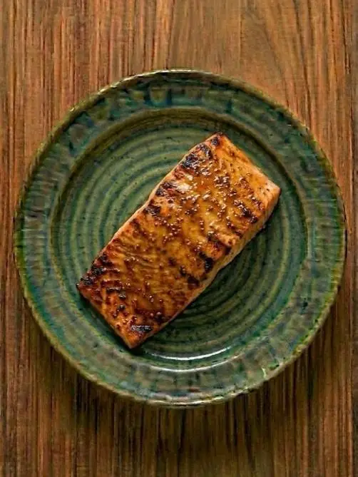 Salmon al horno con mostaza y miel