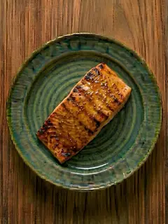 Salmon al horno con mostaza y miel