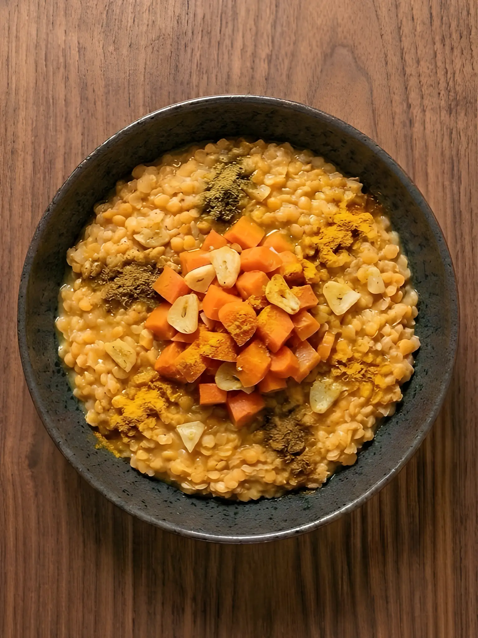 Lentejas rojas con cúrcuma y zanahoria