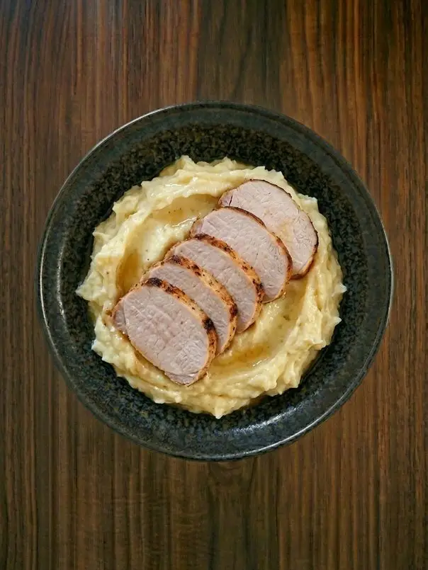 Puré de patata con lomo