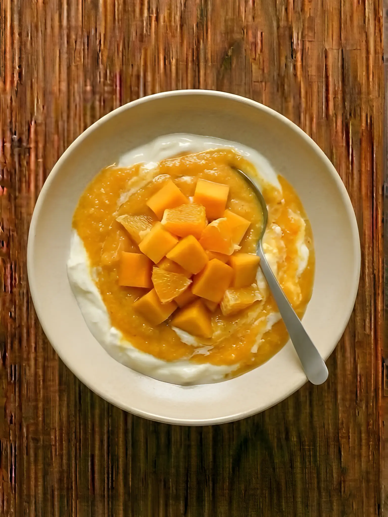 Batido de mango y naranja con yogur