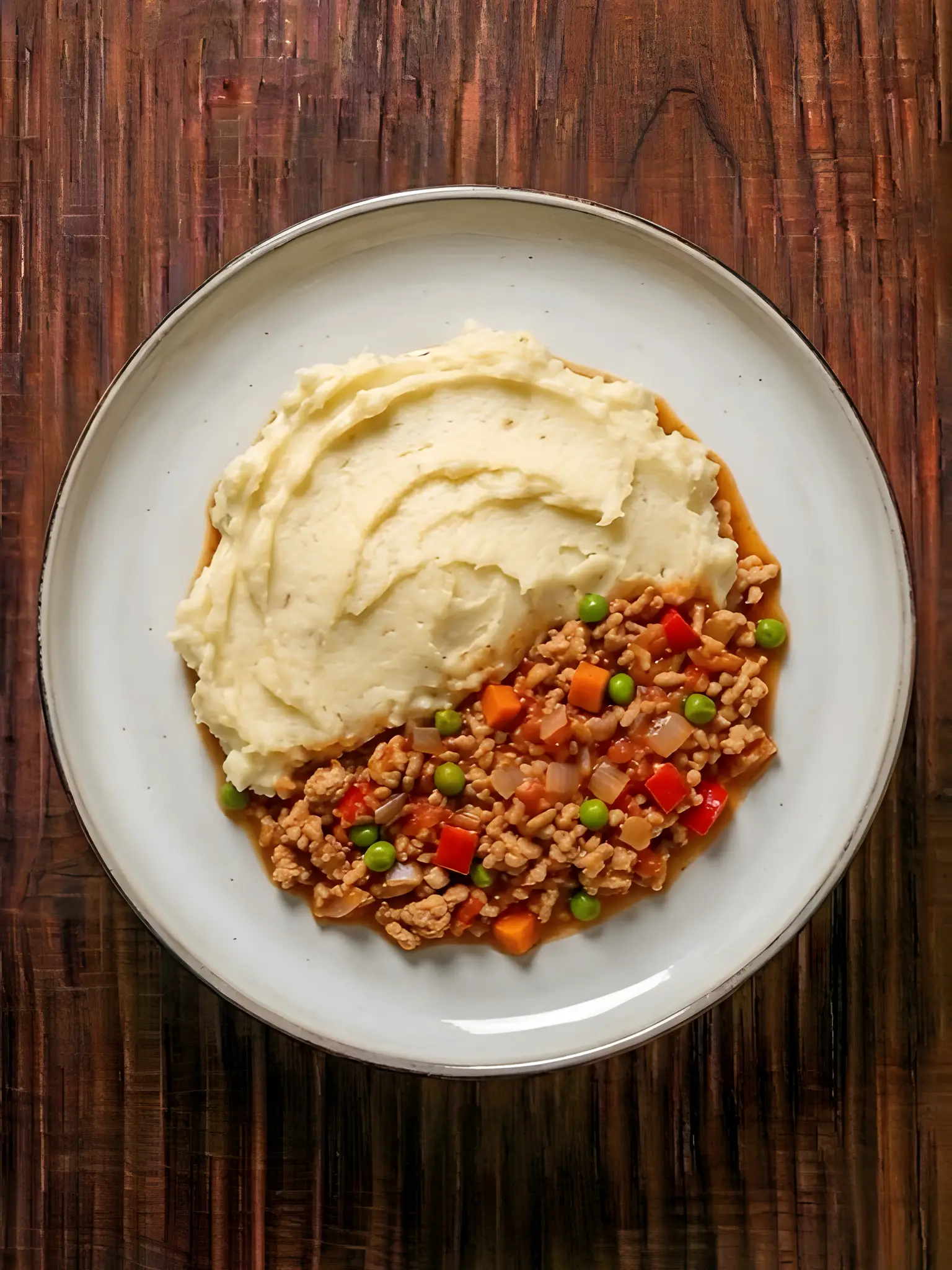 Pastel de patata con pavo picado