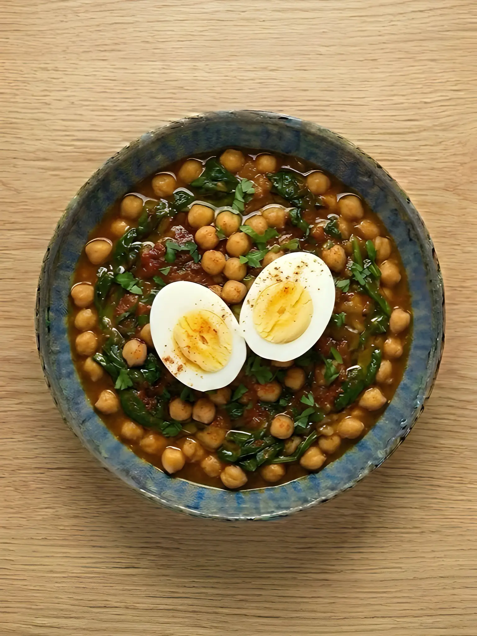 Garbanzos con espinacas y huevo duro