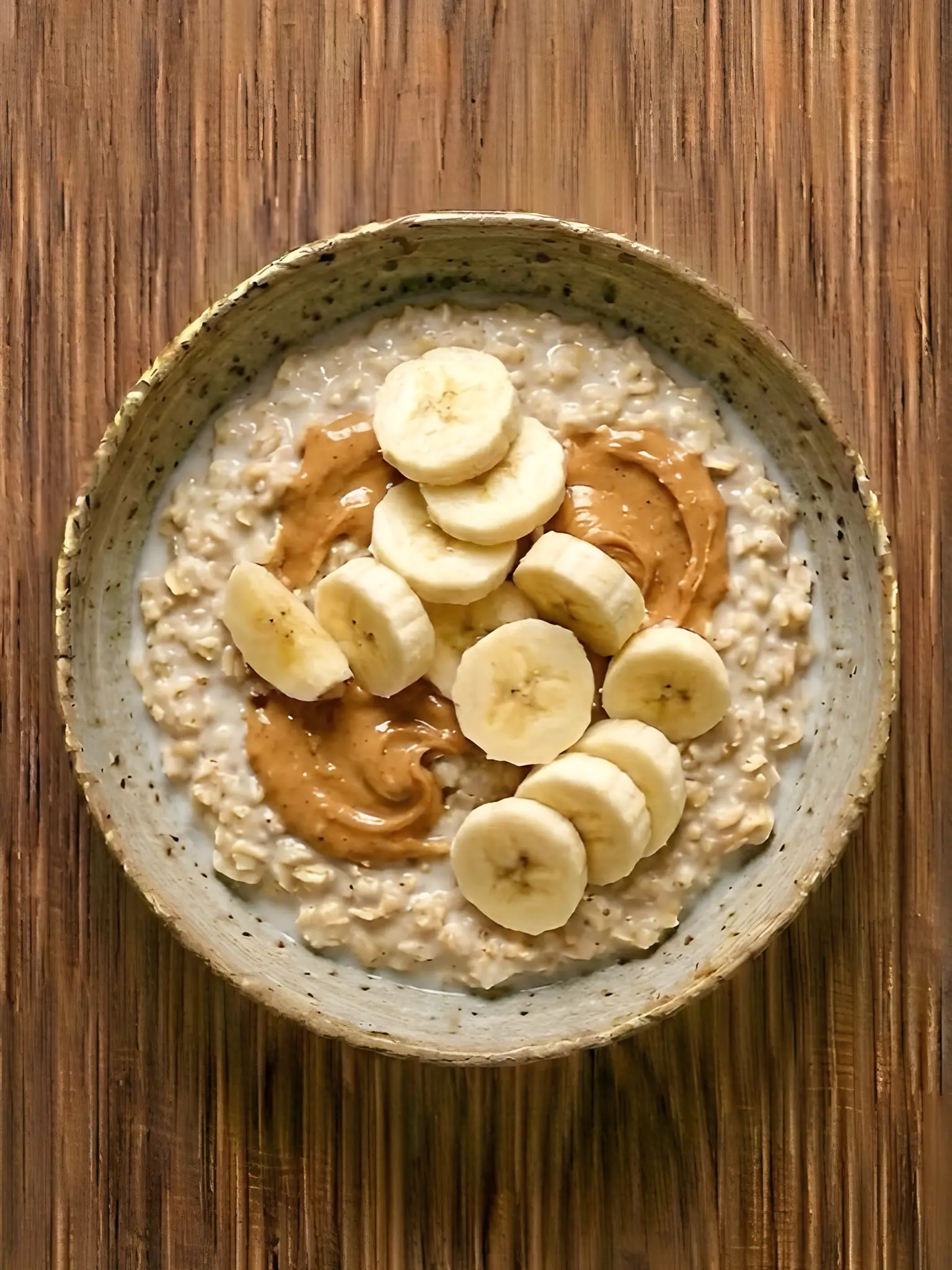Avena cremosa de plátano y crema de cacahuete
