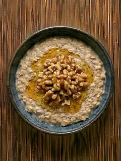 Avena remojada (overnight oats) con miel y nueces