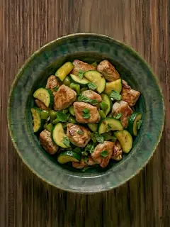 Pechuga de pavo con verduras y oregano al horno