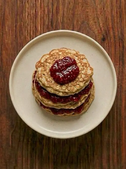 Tortitas de avena con mermelada