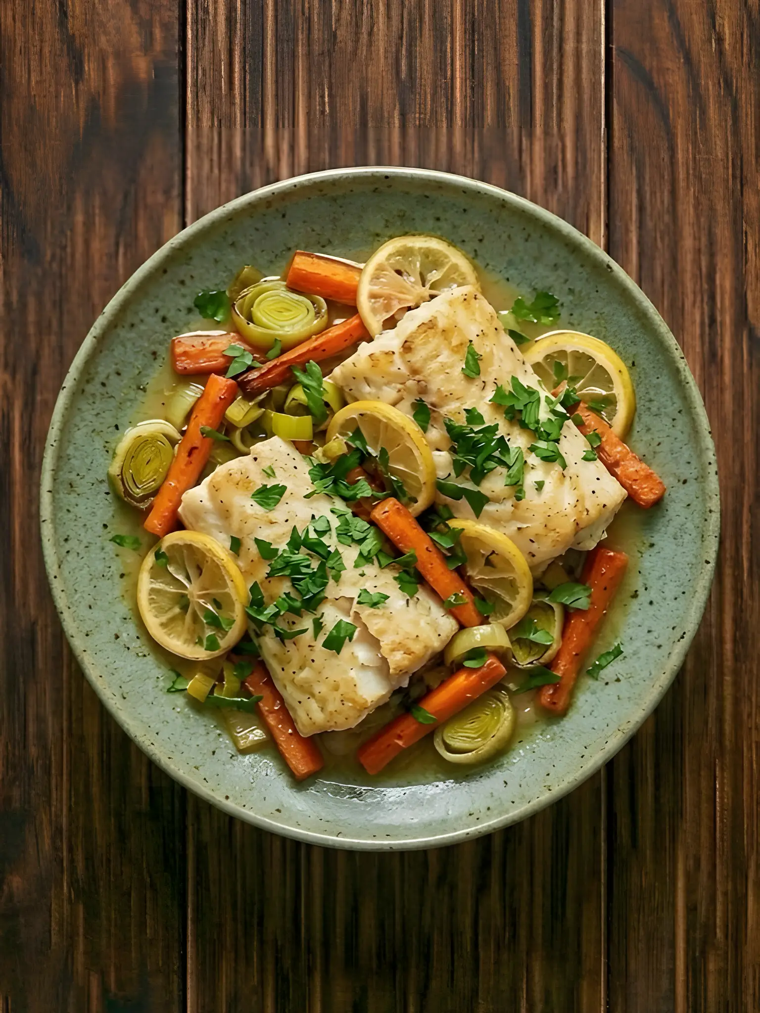 Merluza al Horno con Verduras