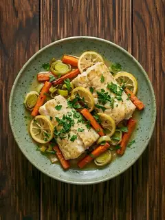 Merluza al Horno con Verduras